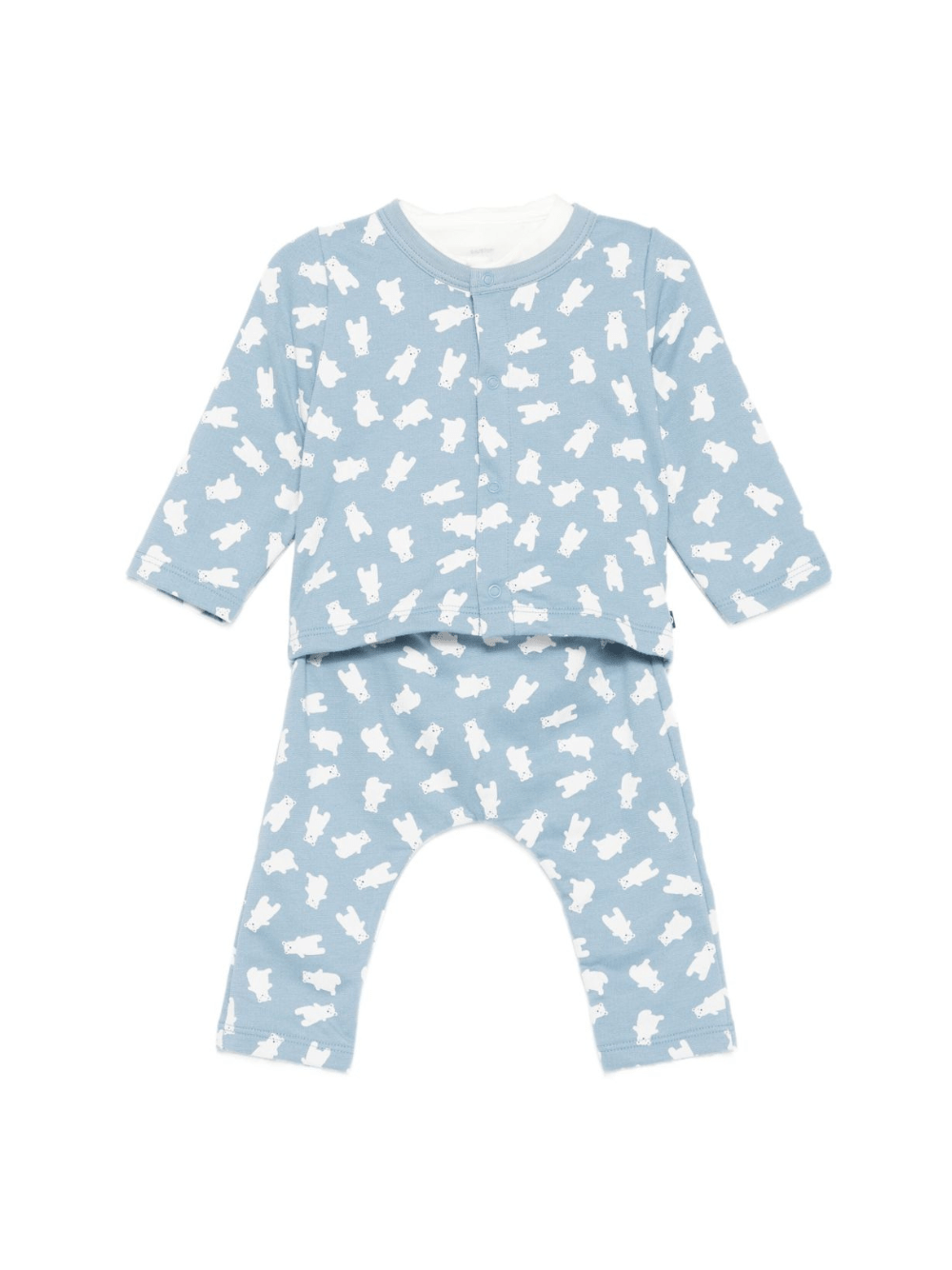 Completo t-shirt e pantaloni per neonato Petit Bateau azzurro con stampa orso - Rubino Kids