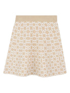 Completo top e gonna per bambina Givenchy Kids beige con motivo intarsiato - Rubino Kids