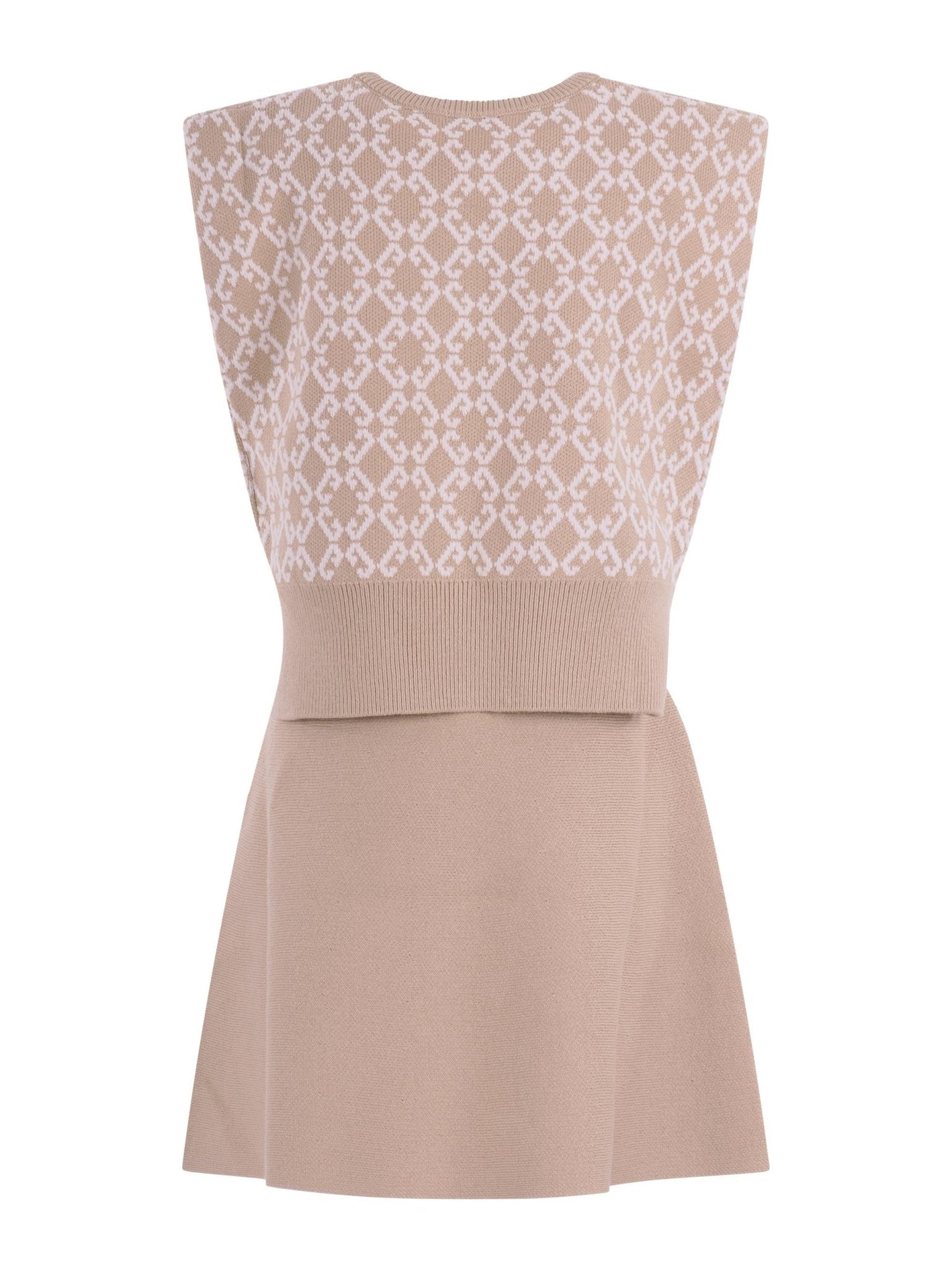 Completo top e gonna per bambina Givenchy Kids beige con motivo intarsiato - Rubino Kids