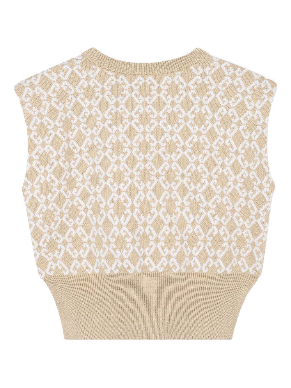 Completo top e gonna per bambina Givenchy Kids beige con motivo intarsiato - Rubino Kids