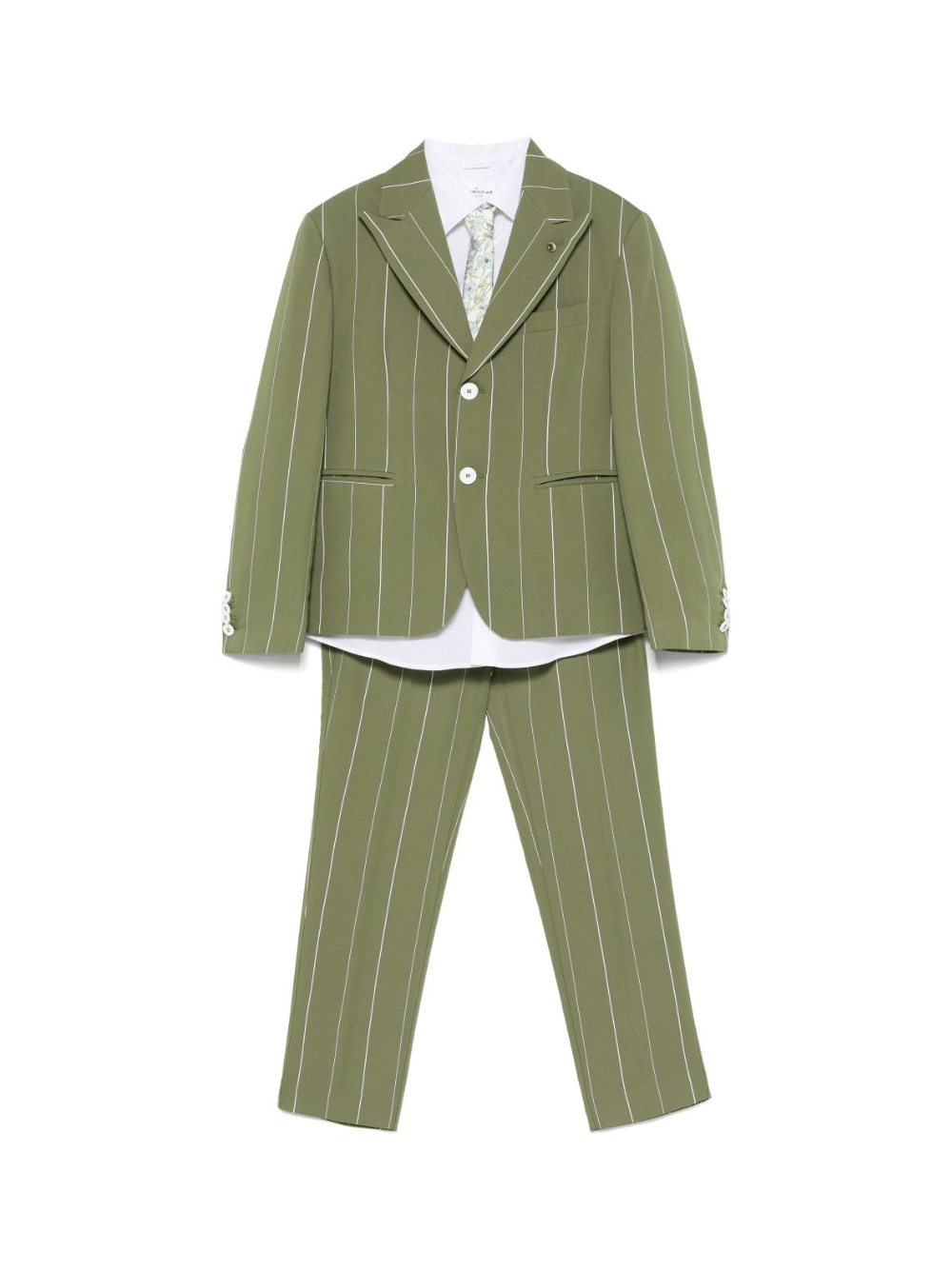 Completo tre pezzi comfort per bambino Colorichiari verde con motivo a righe - Rubino Kids