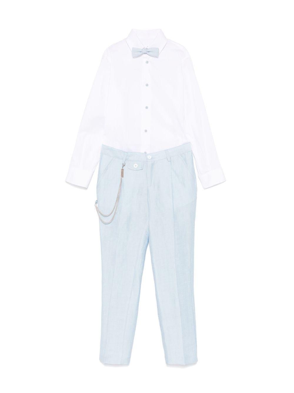 Completo tre pezzi per bambino Colorichiari azzurro con chiusura doppiopetto - Rubino Kids