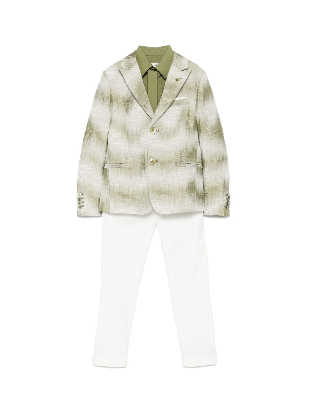 Completo tre pezzi per bambino Colorichiari verde con chiusura monopetto - Rubino Kids