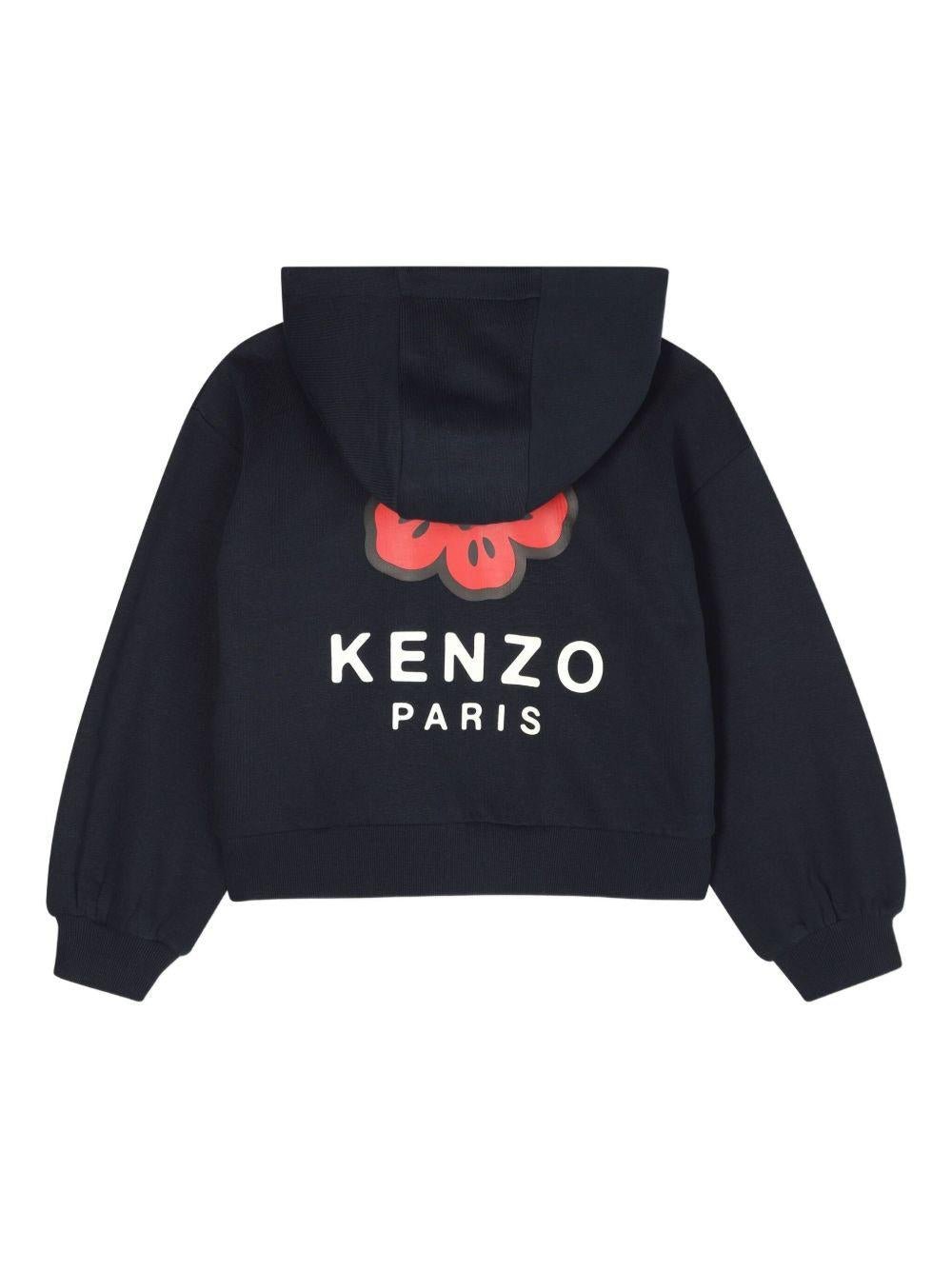 Completo tuta sportiva per bambina Kenzo Kids blu con grafica sul davanti - Rubino Kids