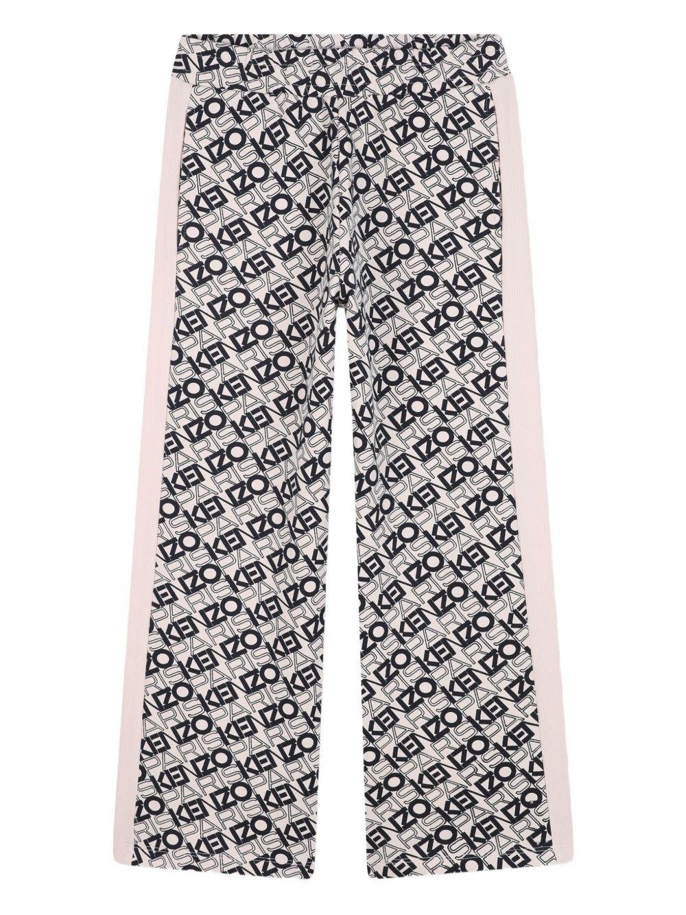 Completo tuta sportiva per bambina Kenzo Kids rosa con stampa con logo all - over - Rubino Kids