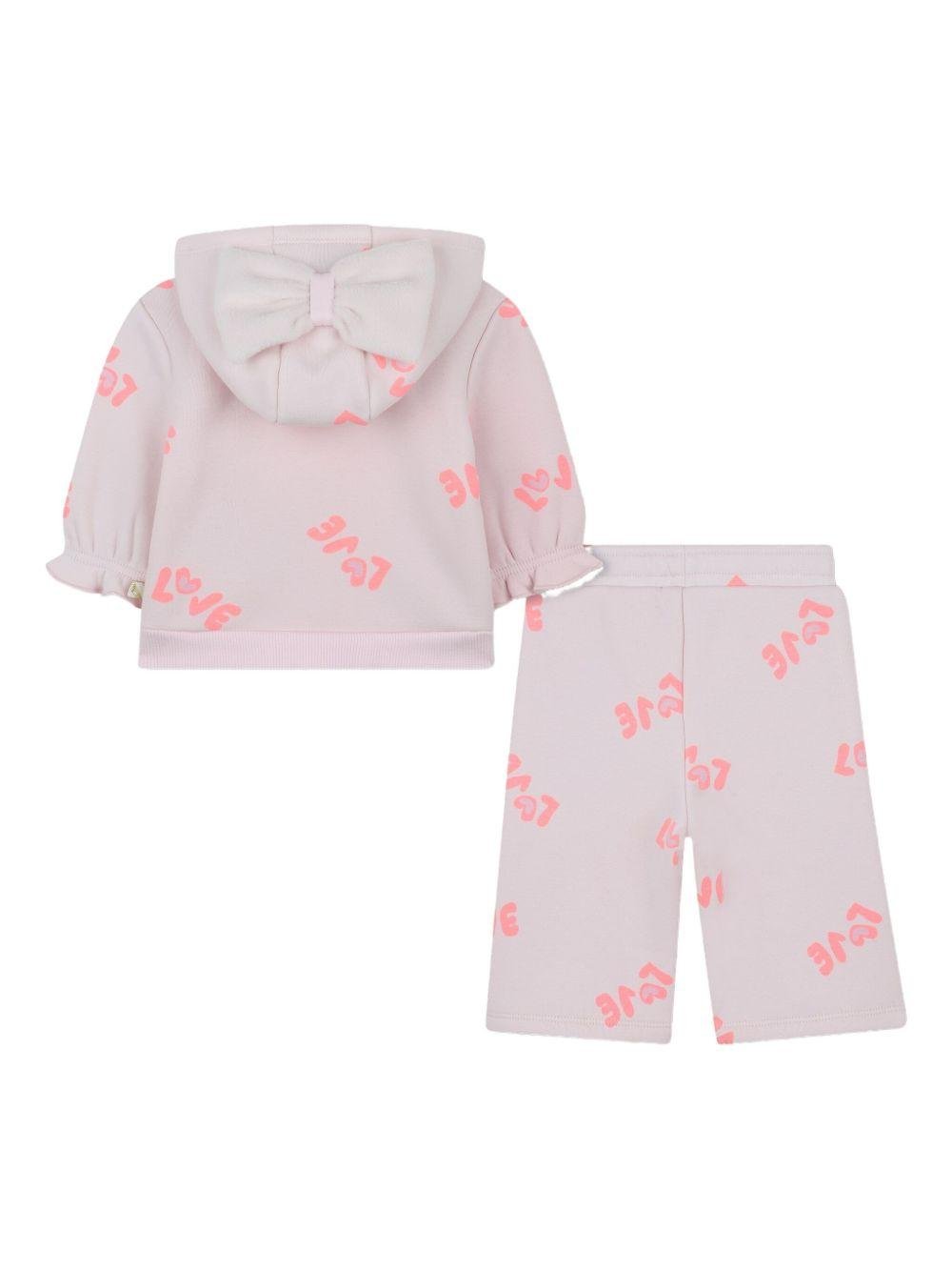 Completo tuta sportiva per neonata Billieblush rosa con stampa Love all - over - Rubino Kids
