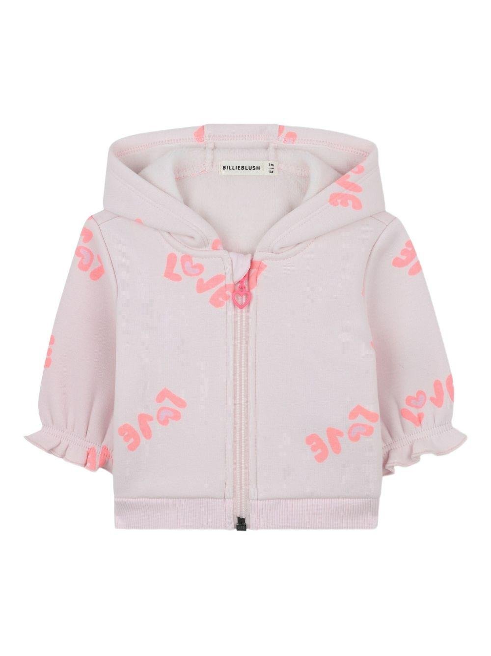 Completo tuta sportiva per neonata Billieblush rosa con stampa Love all - over - Rubino Kids