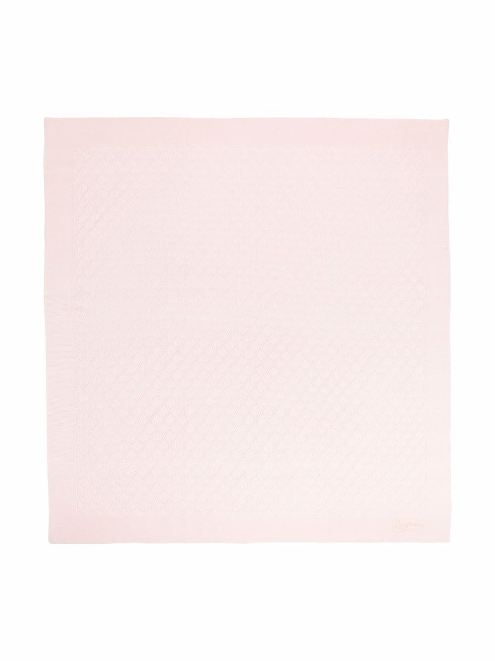 Coperta con motivo geometrico per neonato Bonpoint rosa con orlo rifinito - Rubino Kids