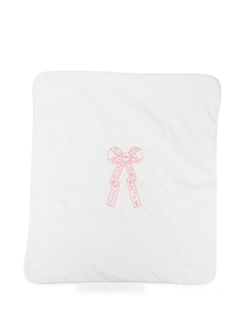 Coperta per neonata Elisabetta Franchi La Mia Bambina bianco con detaglio ricamato - Rubino Kids