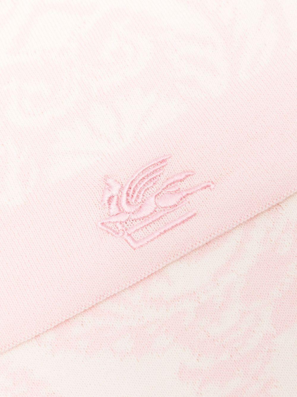 Coperta per neonata Etro Kids rosa con motivo damascato - Rubino Kids