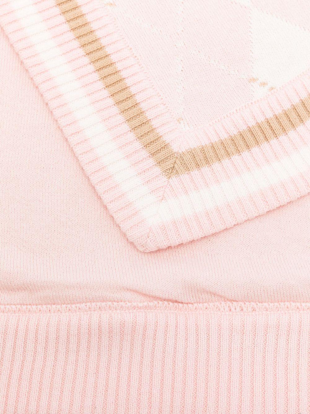 Coperta per neonata Fendi Kids rosa con ricamo geometrico - Rubino Kids