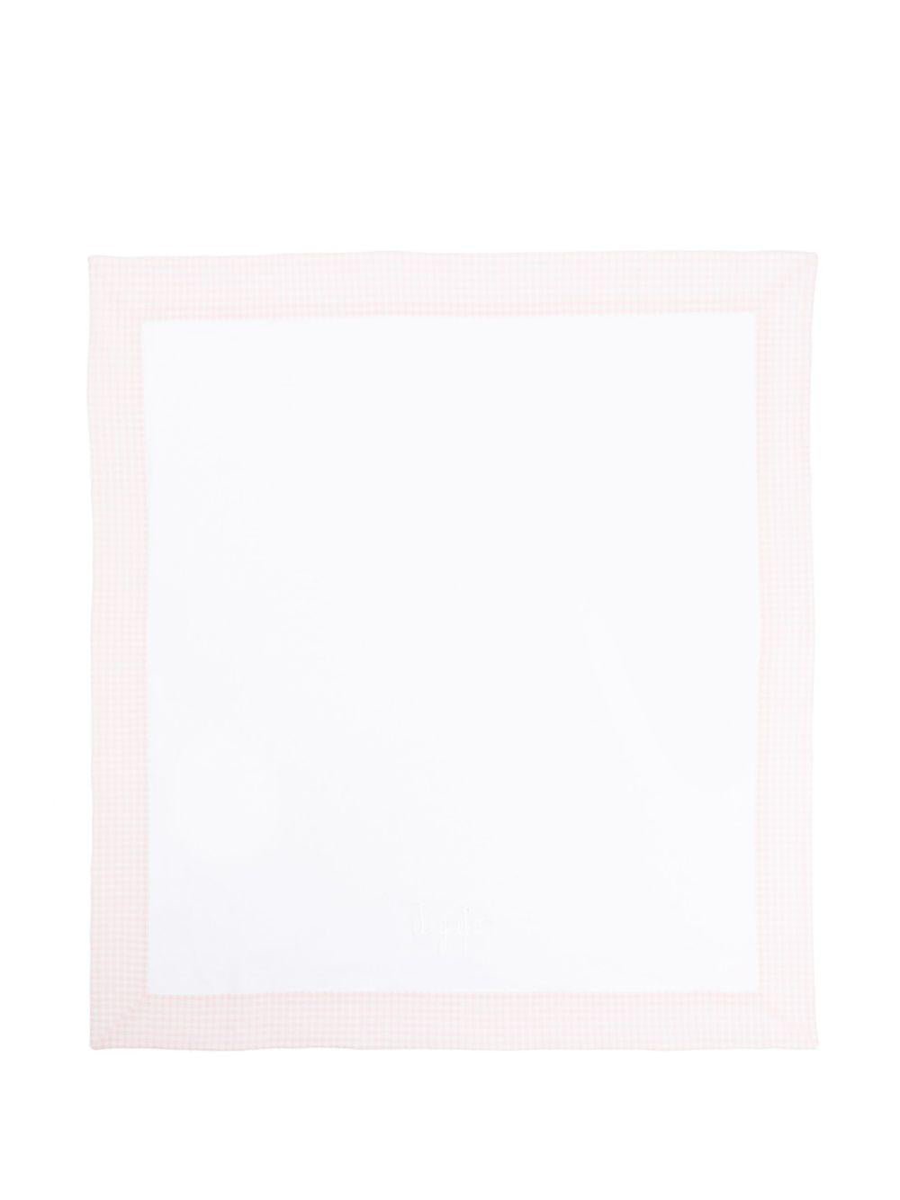 Coperta per neonata Il Gufo bianco con bordo a quadri - Rubino Kids