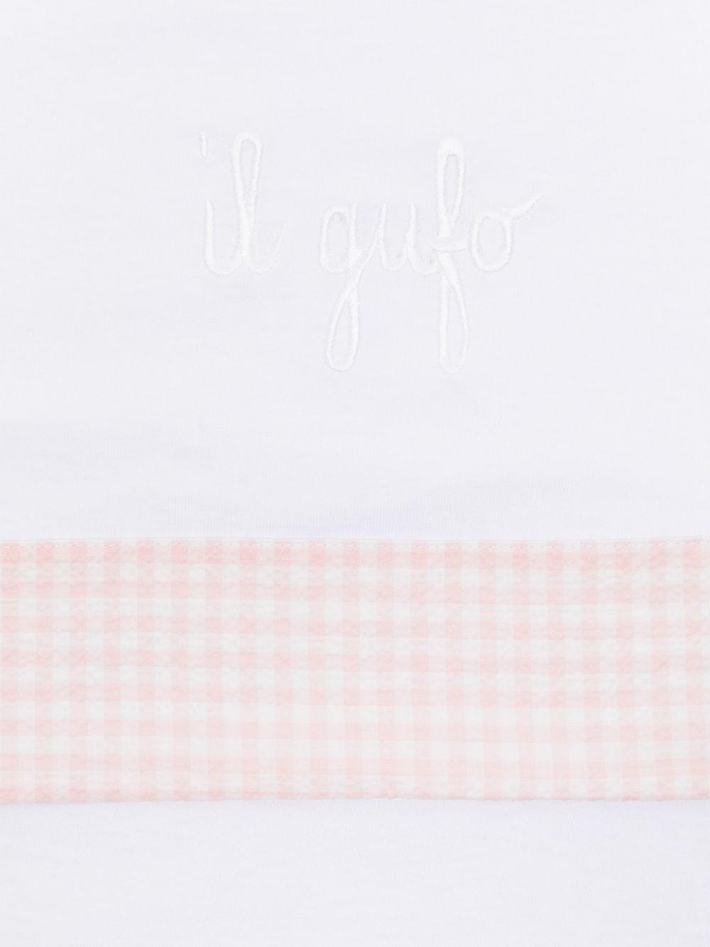 Coperta per neonata Il Gufo bianco con bordo a quadri - Rubino Kids