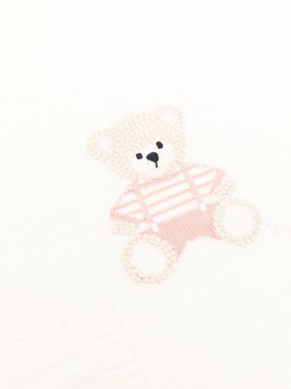 Coperta per neonata Il Gufo bianco con ricamo Teddy Bear - Rubino Kids