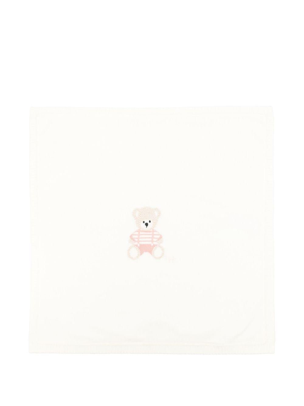 Coperta per neonata Il Gufo bianco con ricamo Teddy Bear - Rubino Kids