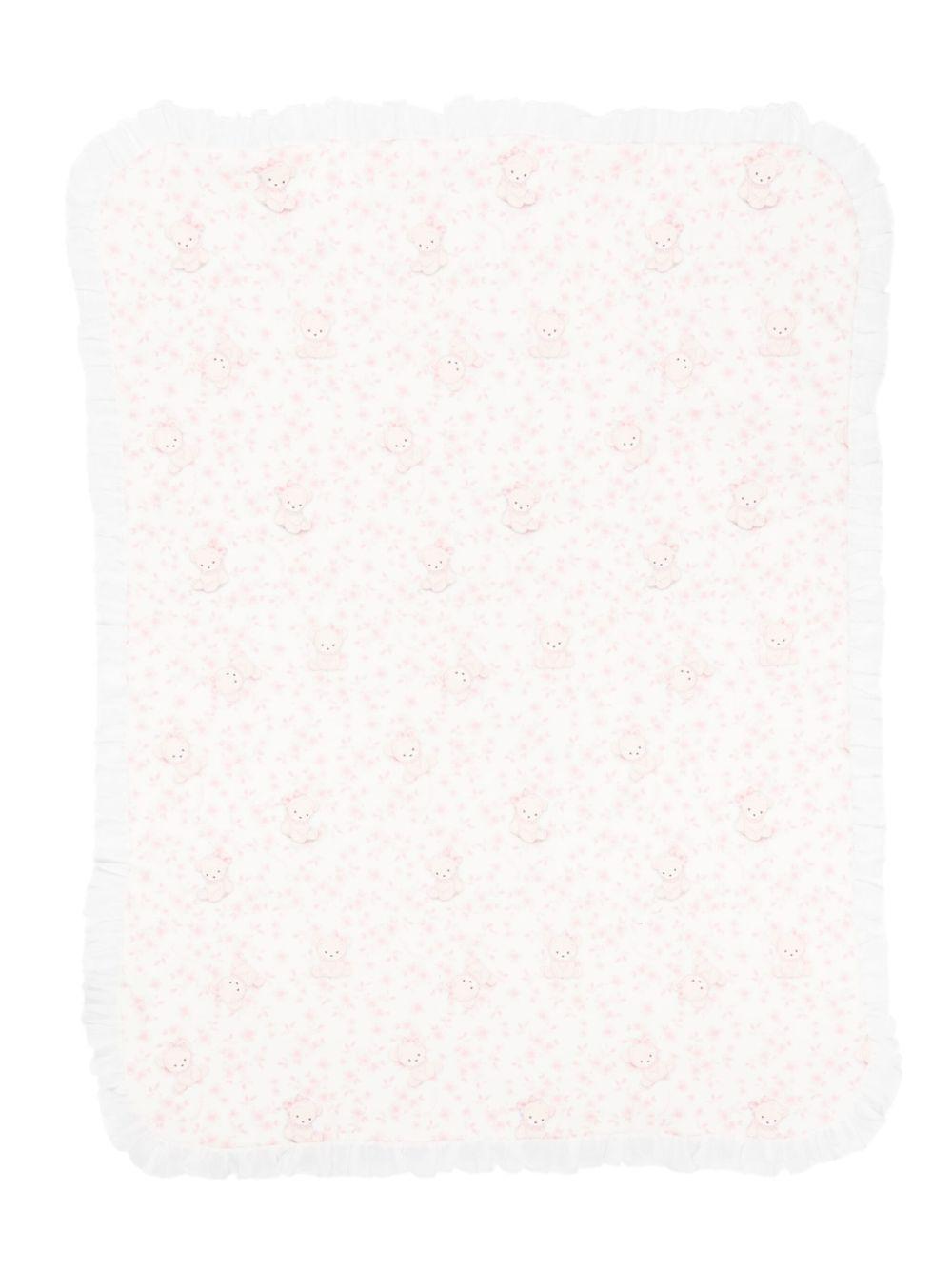 Coperta per neonata Monnalisa rosa con stampa orsacchiotto - Rubino Kids