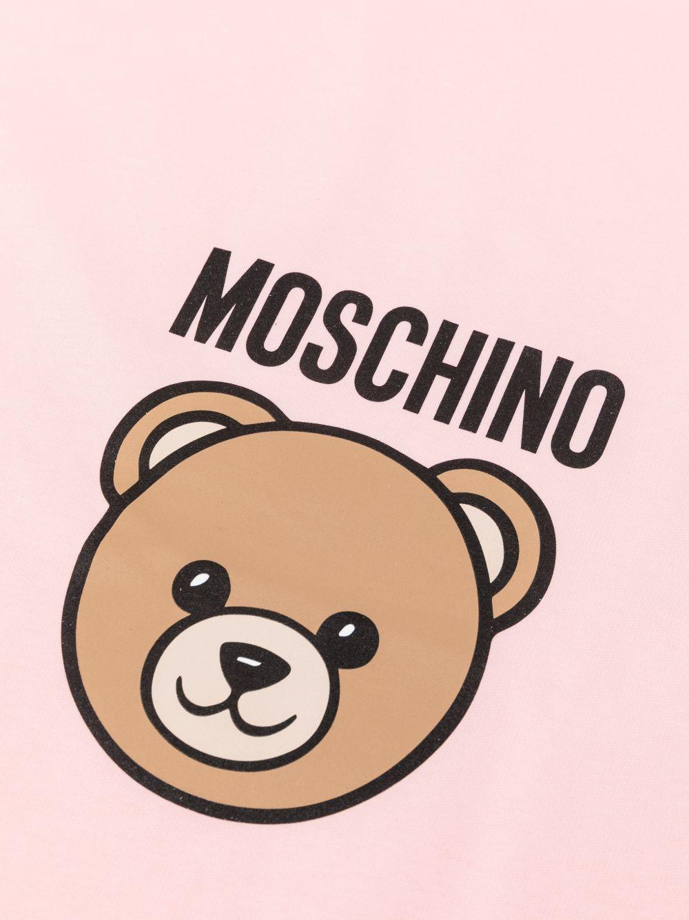 Coperta per neonata Moschino Kids rosa con stampa Teddy Bear - Rubino Kids