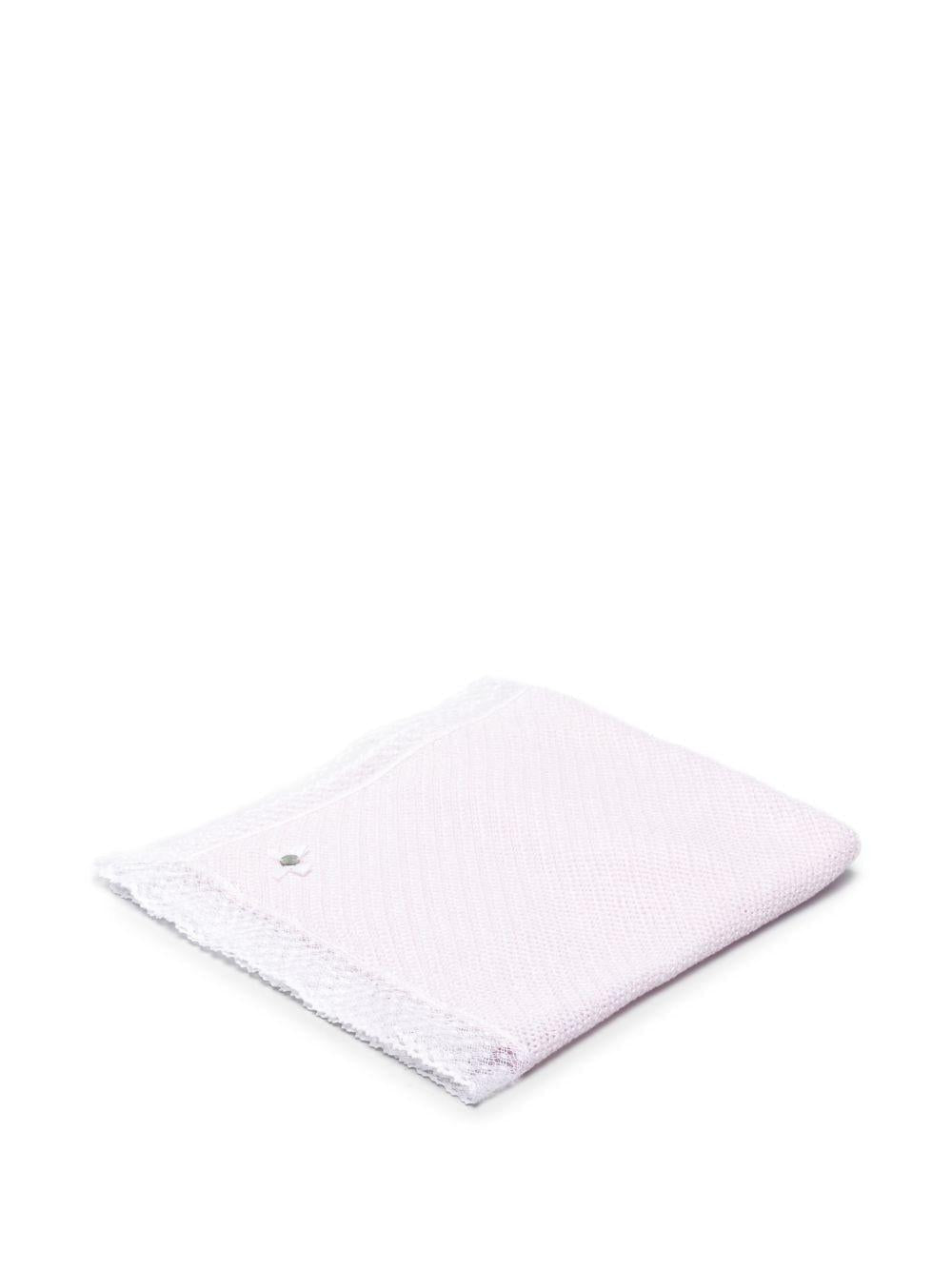 Coperta per neonata Paz Rodriguez rosa con pizzo Paz V26 - Rubino Kids