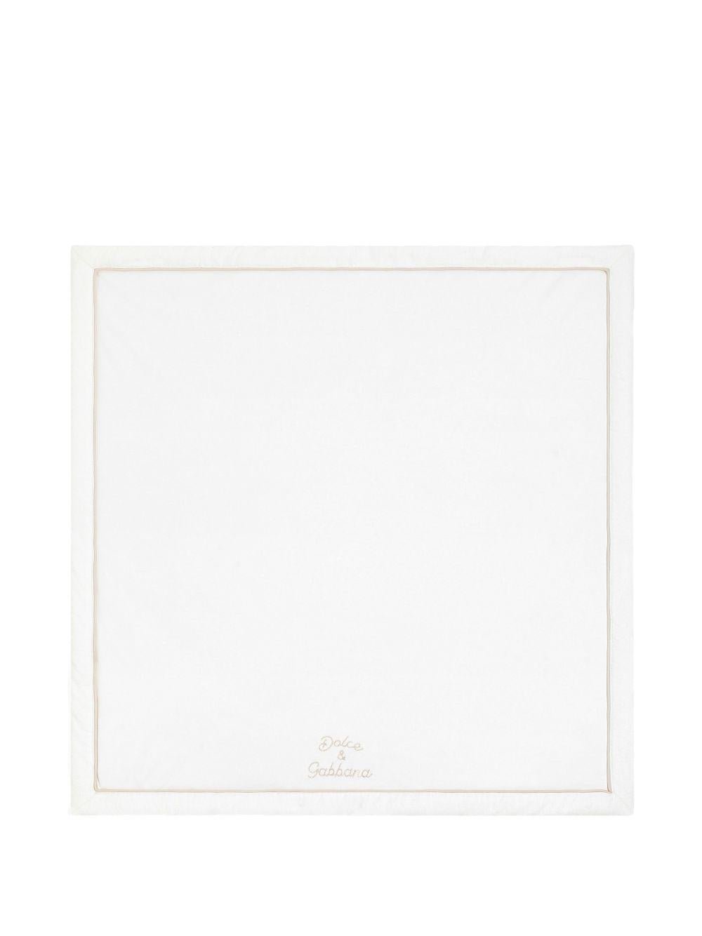 Coperta per neonati Dolce & Gabbana Kids bianco con orlo con rifinitura - Rubino Kids