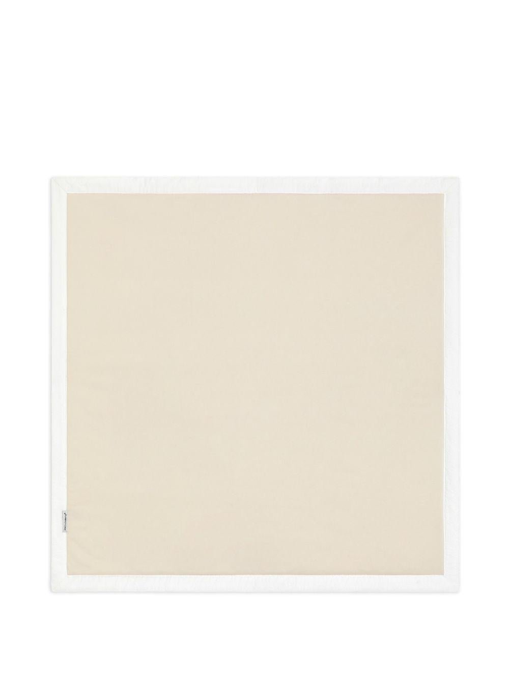 Coperta per neonati Dolce & Gabbana Kids bianco con orlo con rifinitura - Rubino Kids