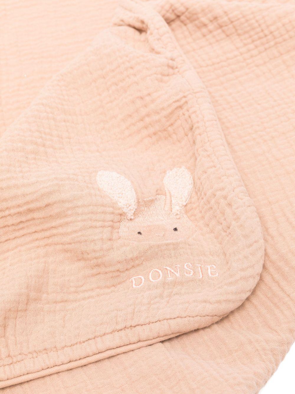 Coperta per neonati Donsje rosa con ricamo coniglietto - Rubino Kids