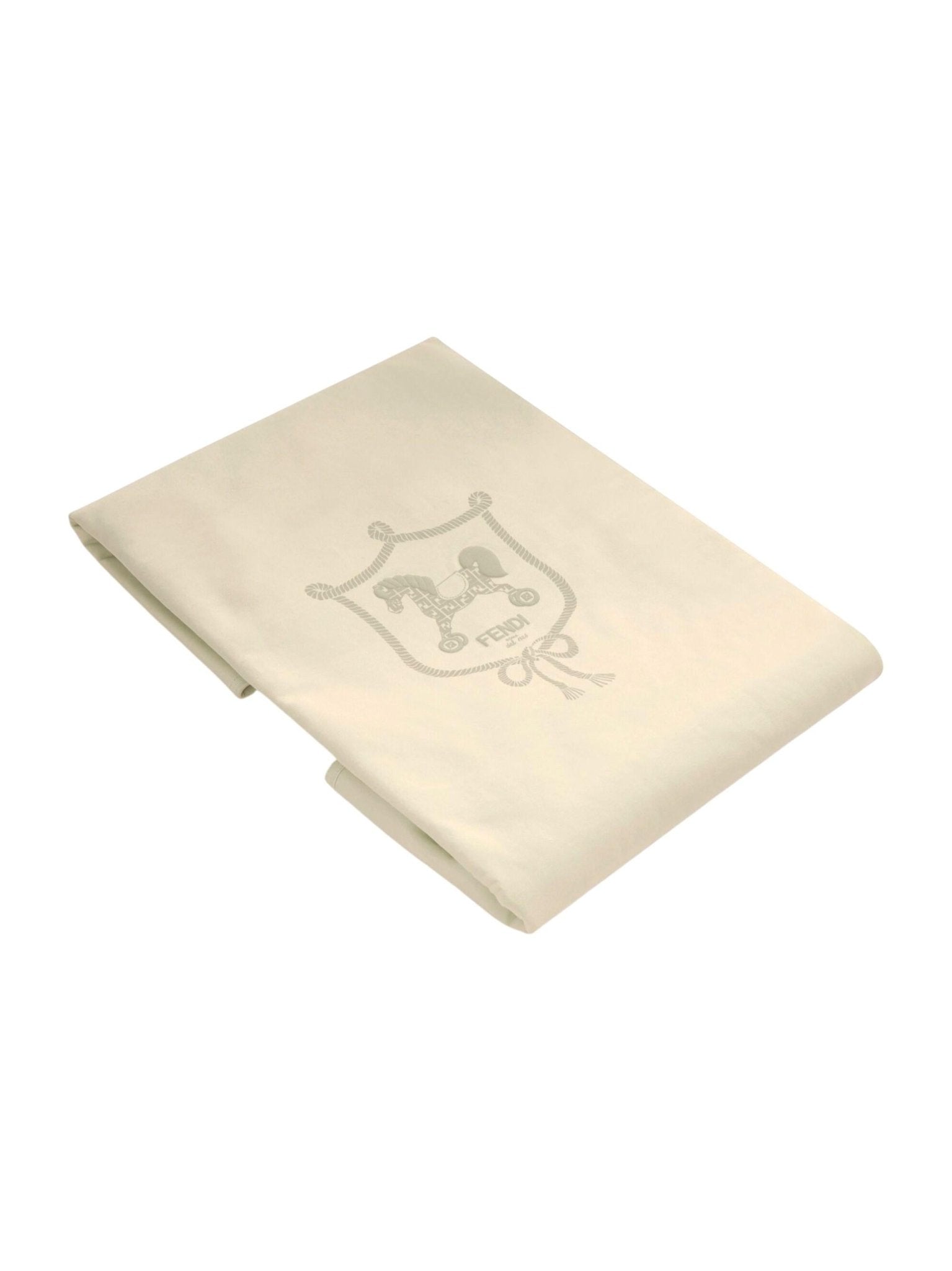 Coperta per neonati Fendi Kids beige con stampa Cavallino Fendi sul davanti - Rubino Kids