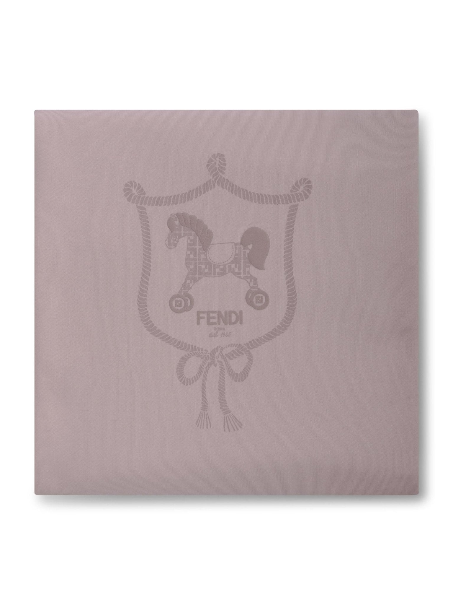 Coperta per neonati Fendi Kids beige con stampa Cavallino Fendi sul davanti - Rubino Kids