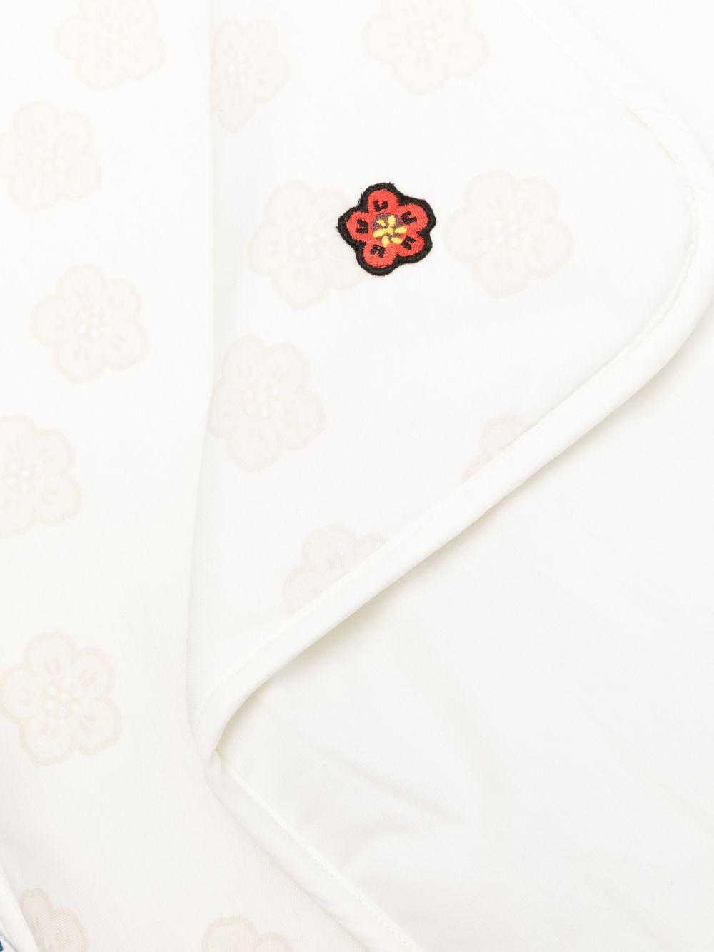 Coperta per neonati Kenzo Kids bianco con stampa Boke Flower - Rubino Kids