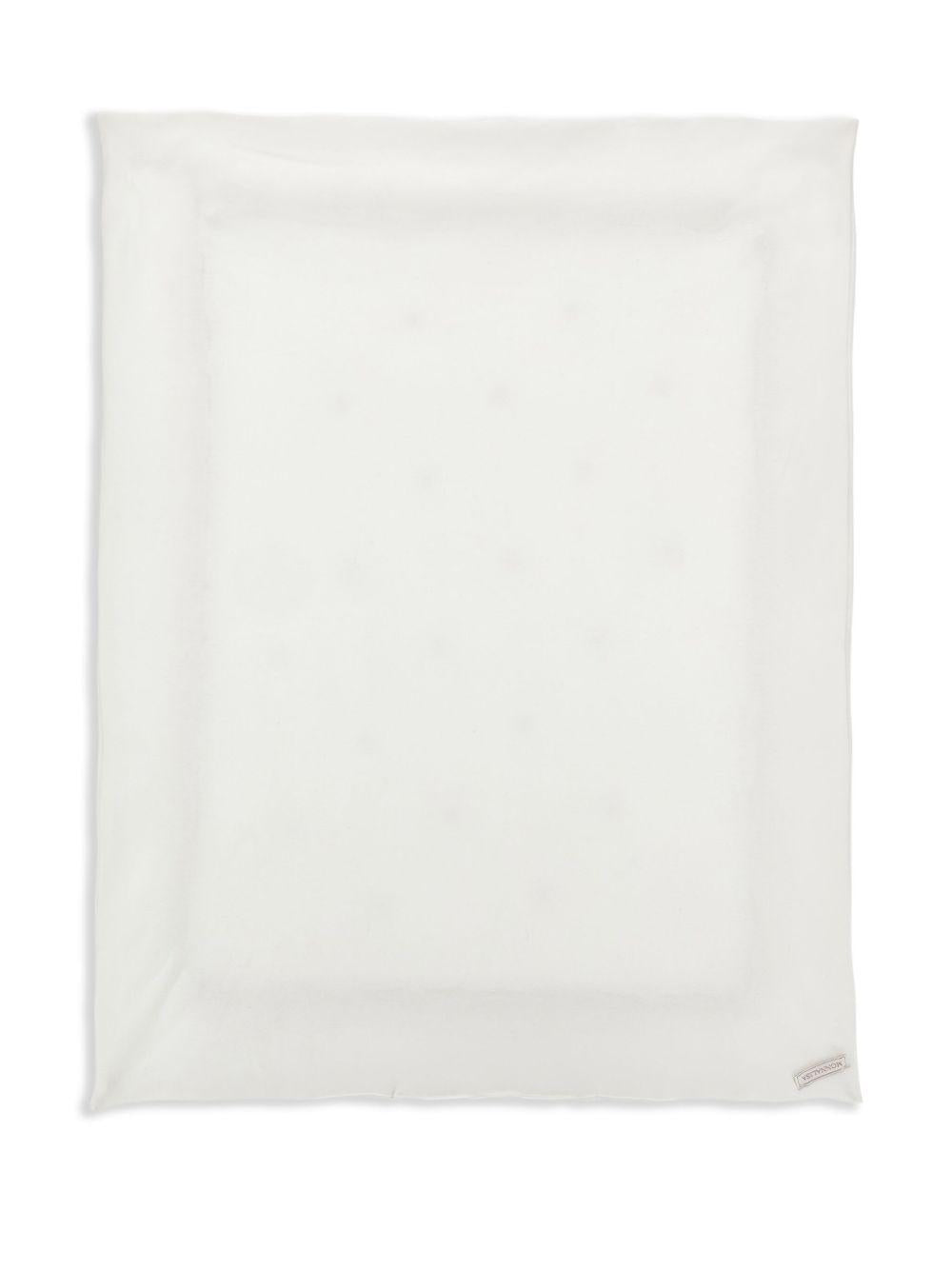 Coperta per neonati Monnalisa bianca con applicazione a fiori - Rubino Kids