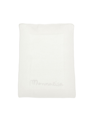 Monnalisa white baby blanket with embroidery