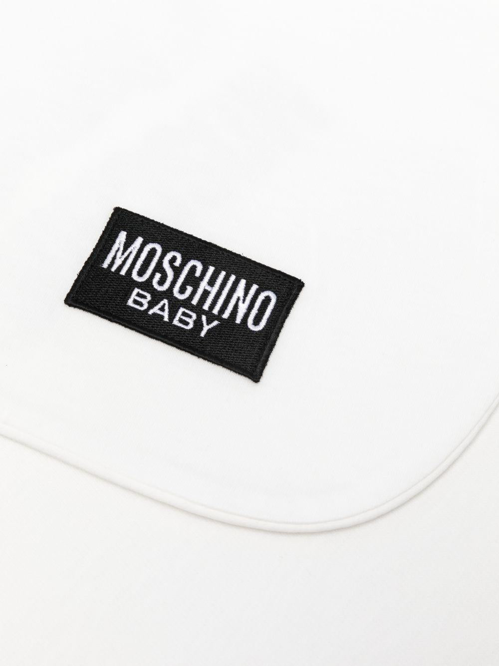 Coperta per neonati Moschino Kids bianca con stampa Teddy Bear - Rubino Kids