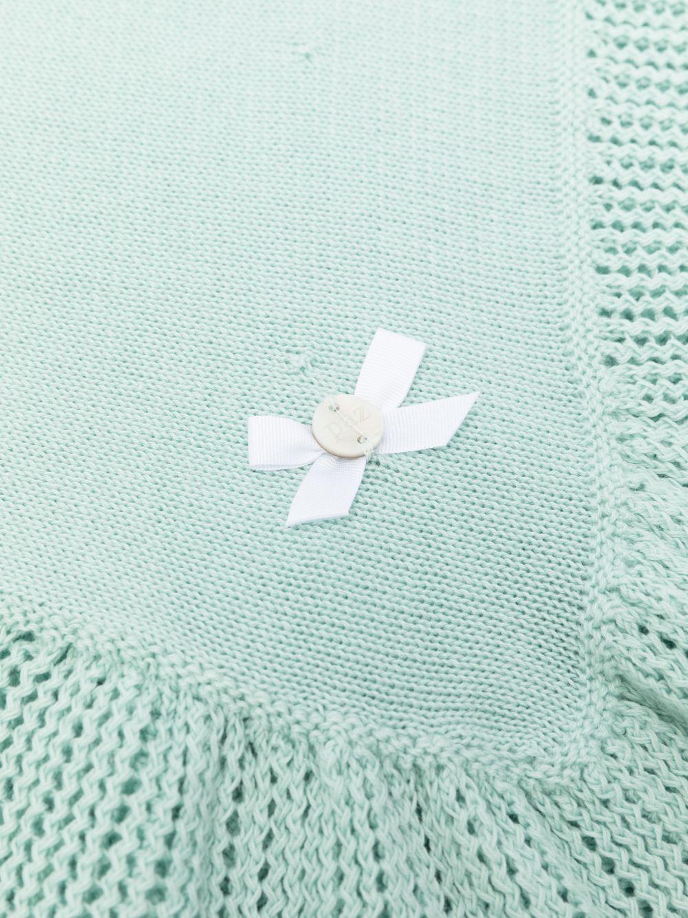 Coperta per neonati Paz Rodriguez verde con dettaglio fiocco - Rubino Kids
