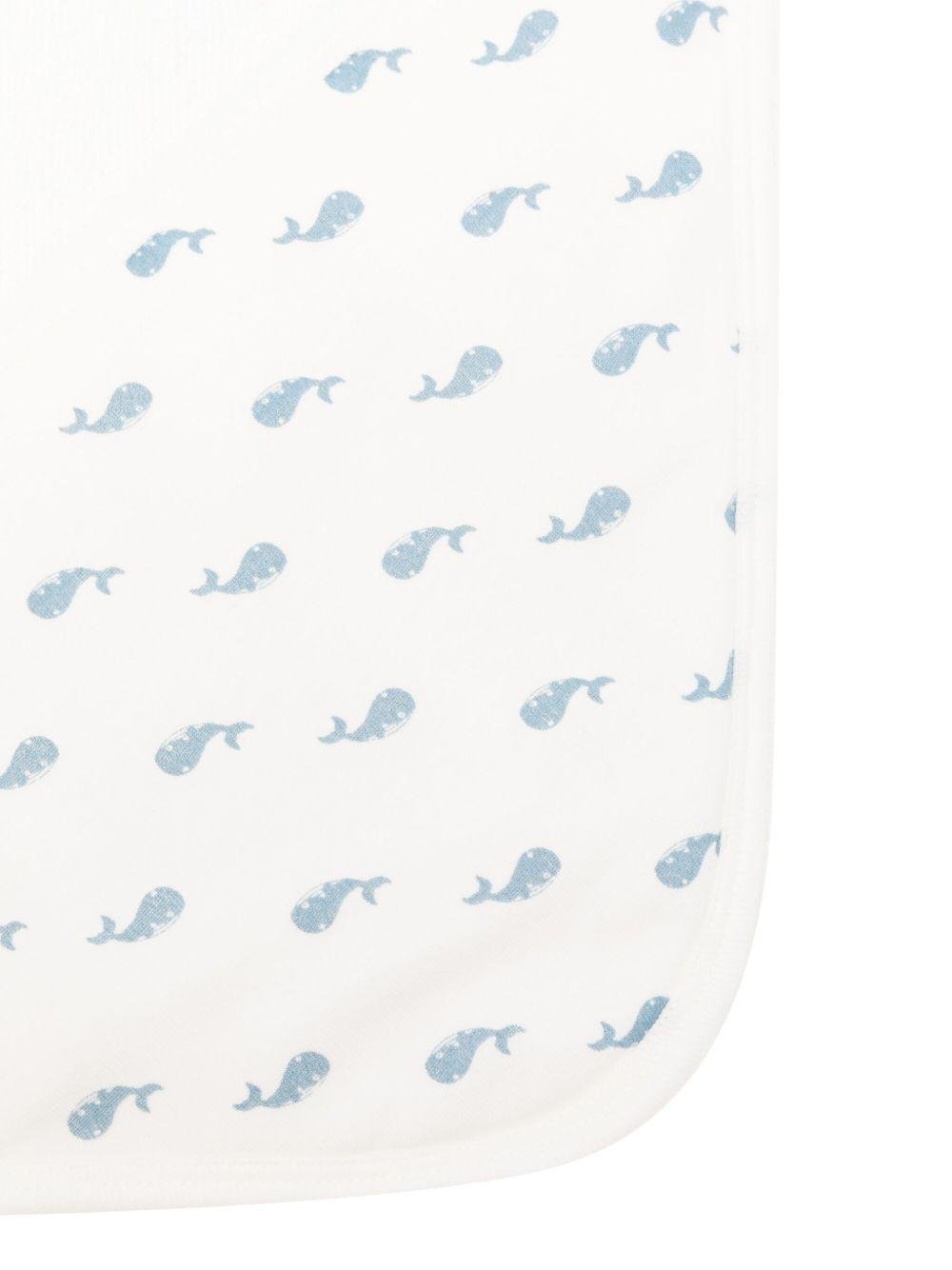 Coperta per neonati Petit Bateau bianca con stampa balena - Rubino Kids