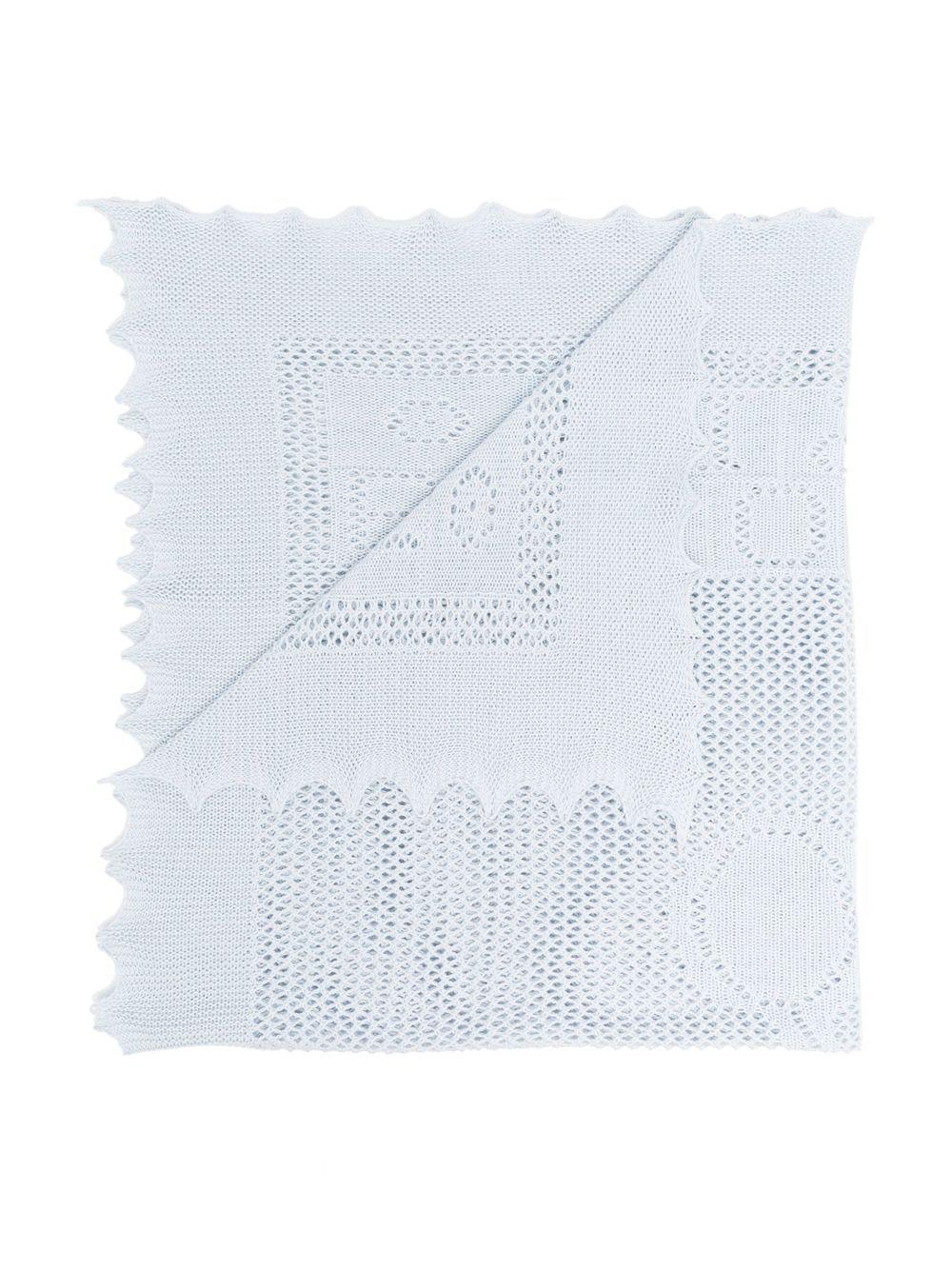 Coperta per neonato Bonpoint azzurra con logo - Rubino Kids