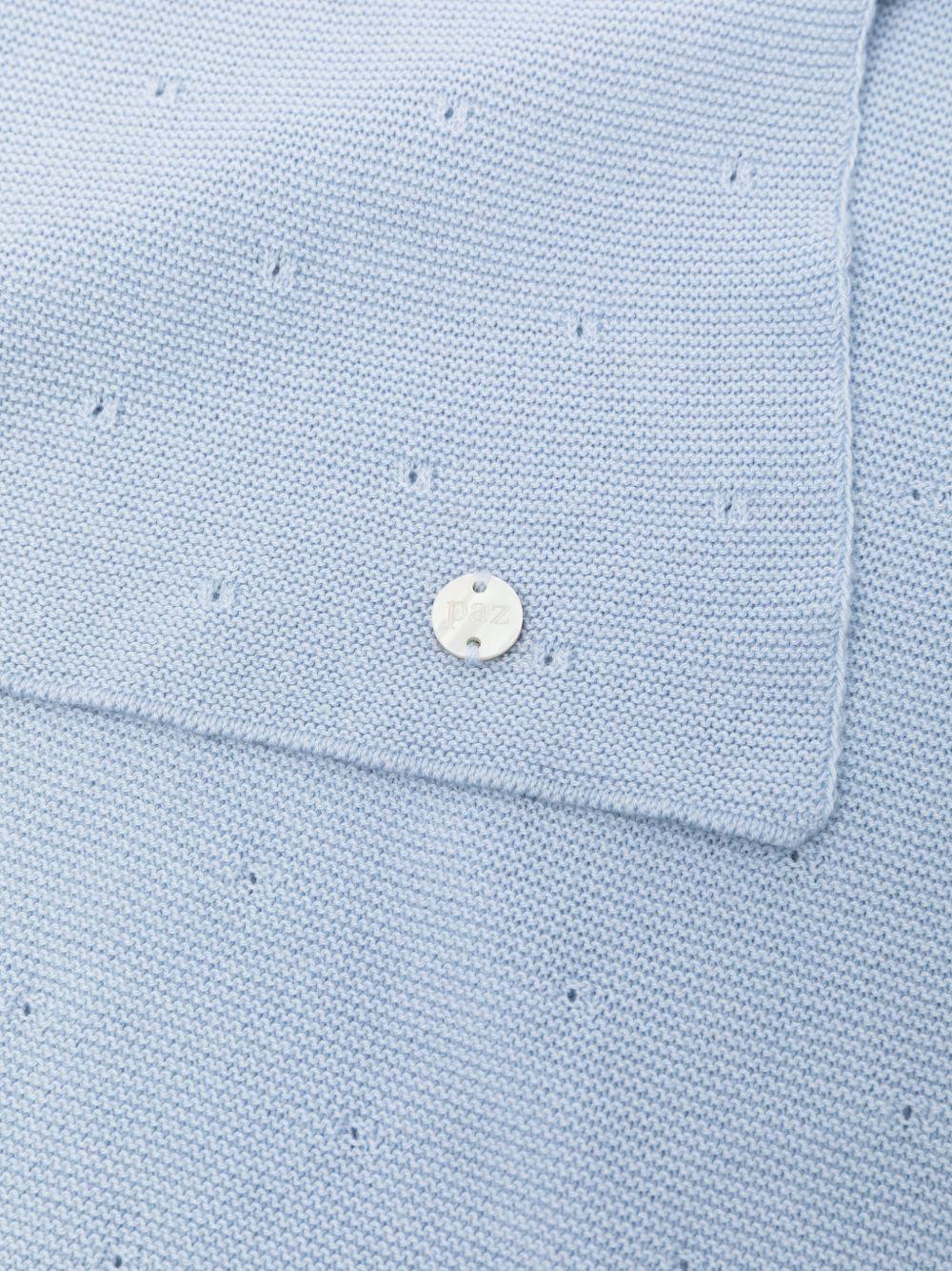 Coperta per neonato Paz Rodriguez blu con decorazione a pointelle - Rubino Kids