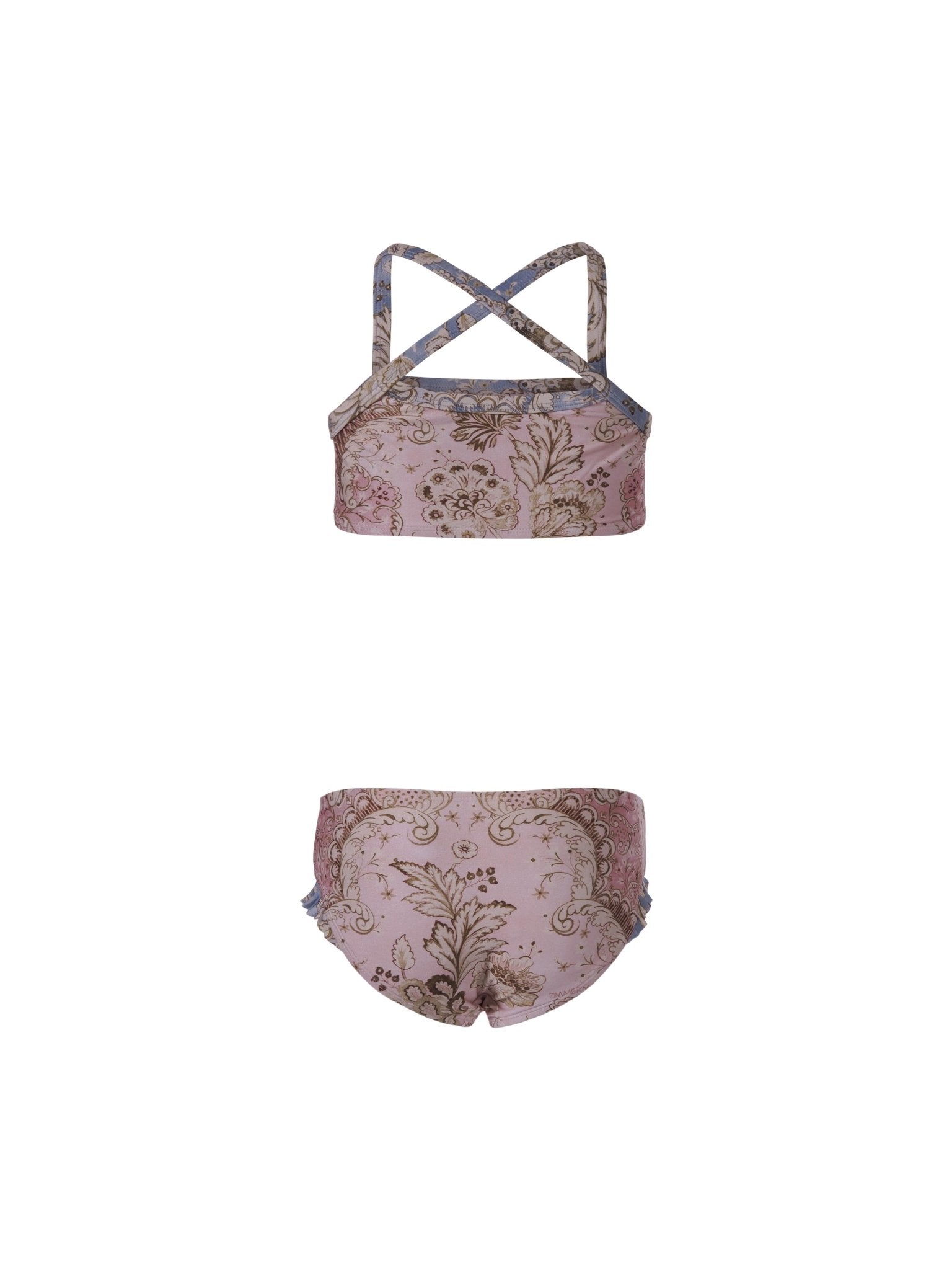 Costume a due pezzi per bambina Zimmermann Kids rosa con stampa floreale - Rubino Kids