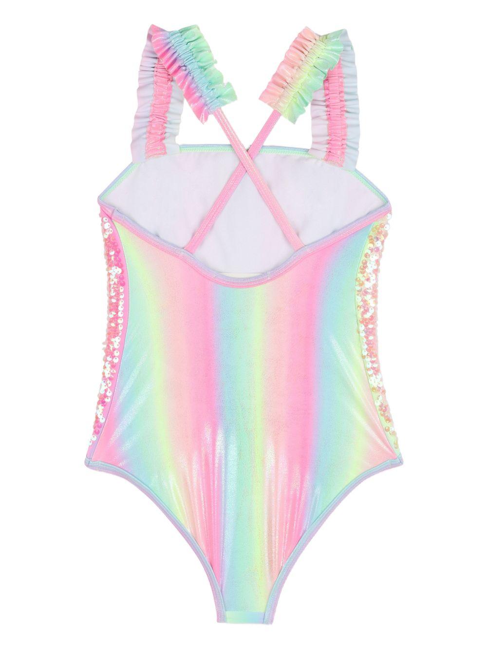 Costume da bagno per bambina Billieblush rosa con paillettes - Rubino Kids