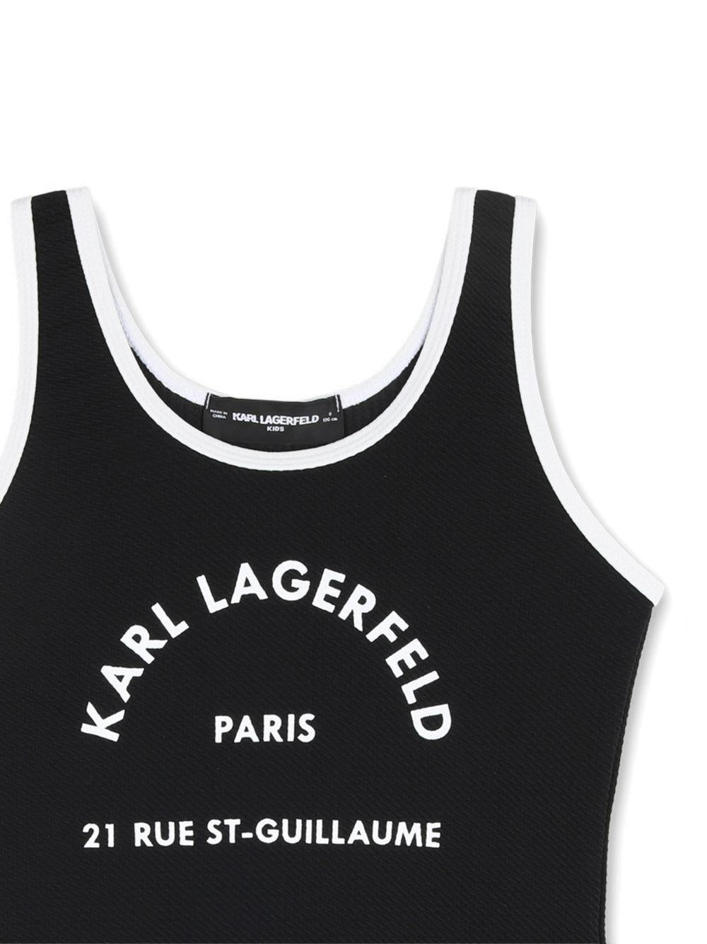 Costume da bagno per bambina Karl Lagerfeld Kids nero con stampa - Rubino Kids