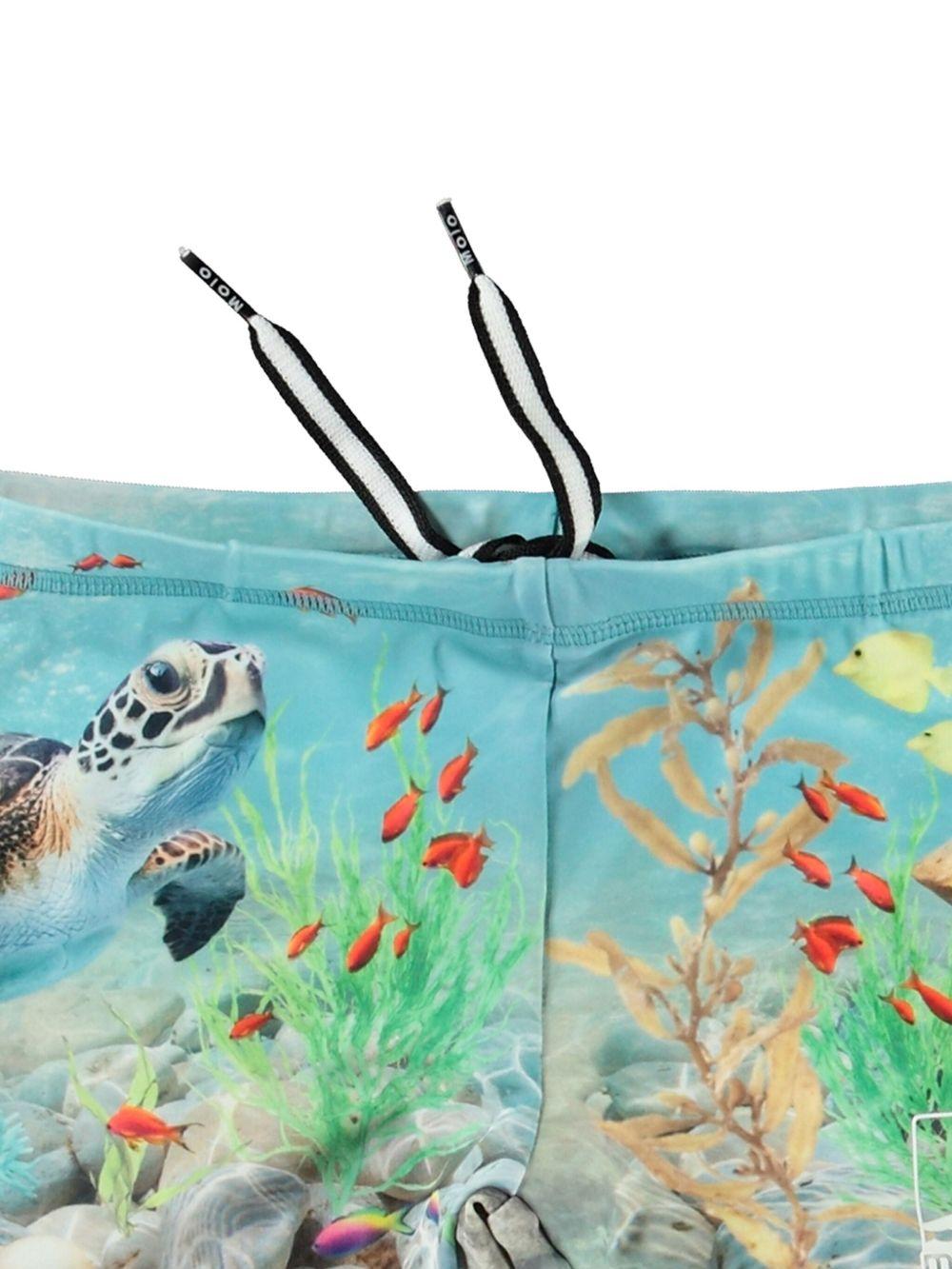 Costume da bagno per bambino Molo azzurro con stampa happy ocean - Rubino Kids