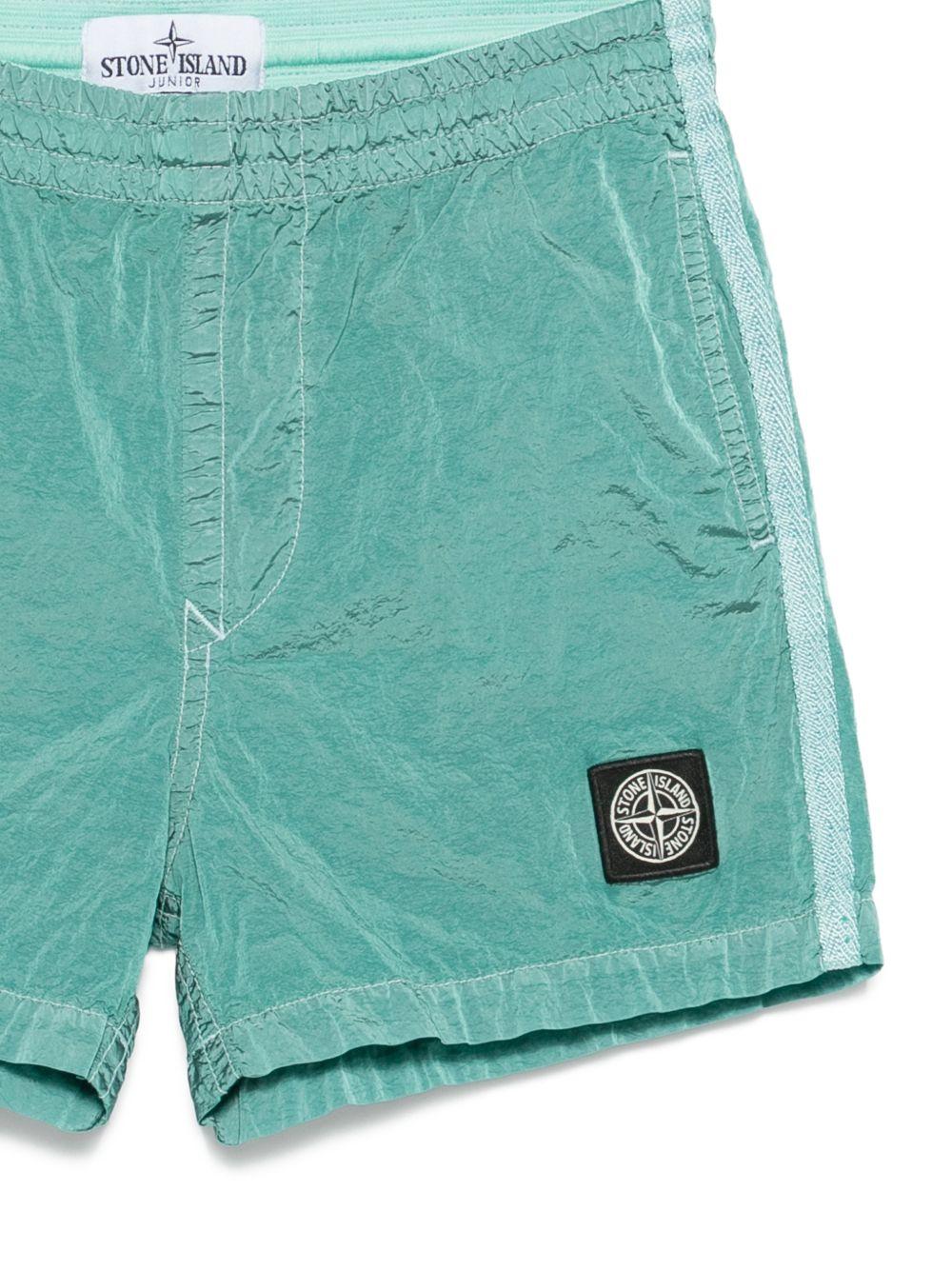 Costume da bagno per bambino Stone Island Junior verde con logo - Rubino Kids
