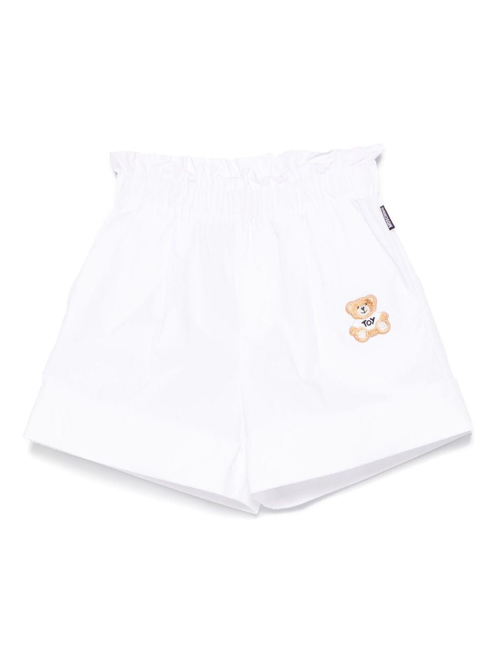 Costume da bagno Teddy Bear per bambina Moschino Kids bianco con orlo con risvolto - Rubino Kids