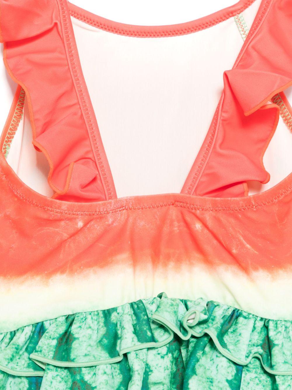 Costume intero per neonata Molo Nalani rosso con motivo anguria - Rubino Kids