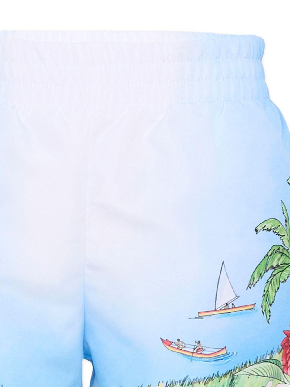 Costume per bambino Casablanca Kids blu con stampa fiori - Rubino Kids