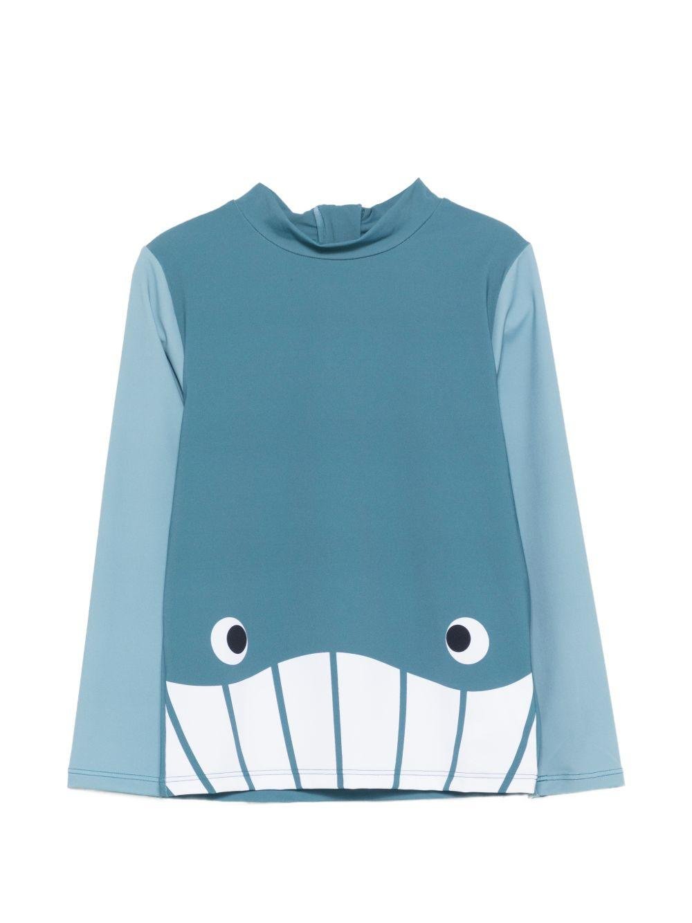 Costume per bambino Stella McCartney Kids azzurro con stampa grafica balena - Rubino Kids