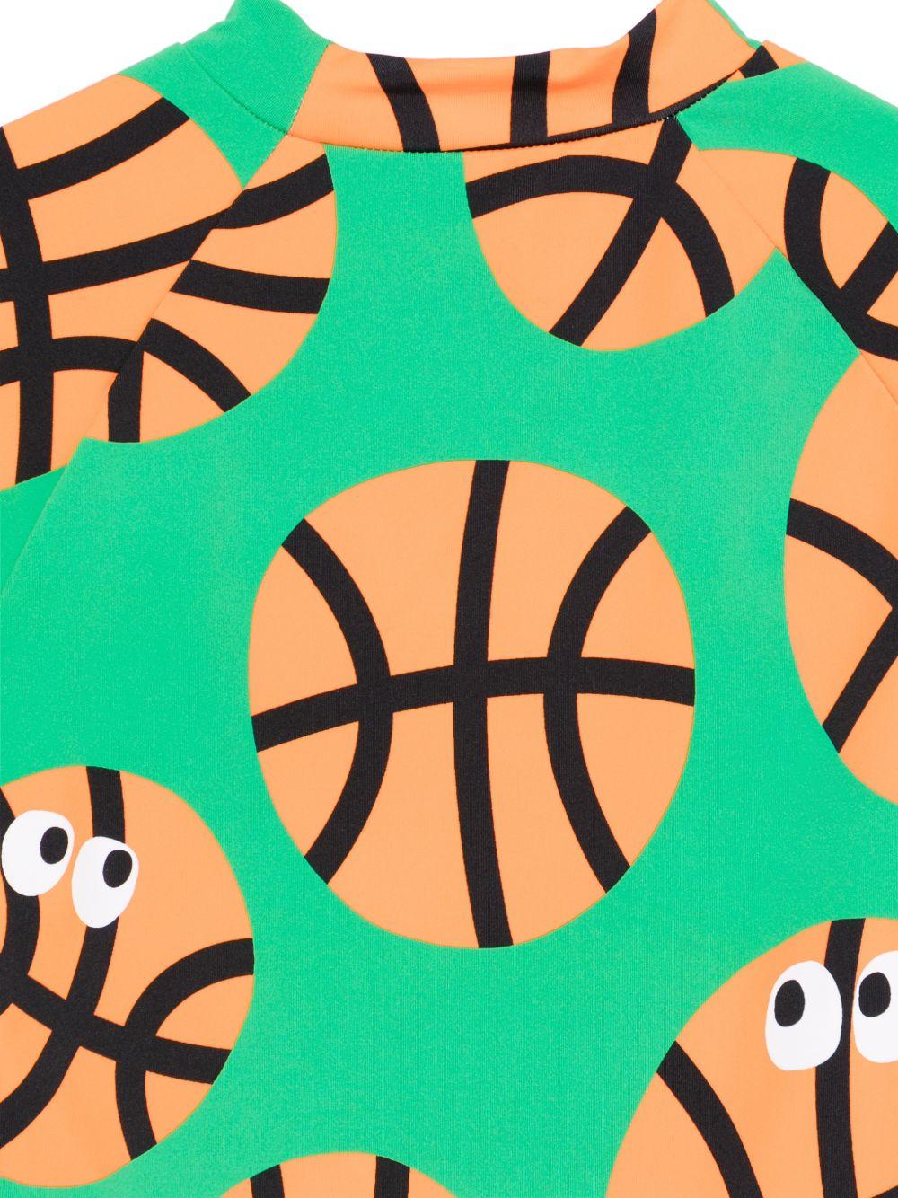 Costume per bambino Stella McCartney Kids verde con stampa palle da basket - Rubino Kids
