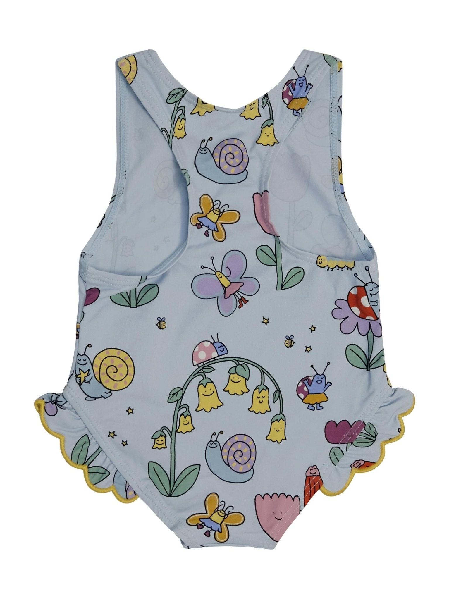 Costume per neonata Stella McCartney Kids azzurro con ruches - Rubino Kids