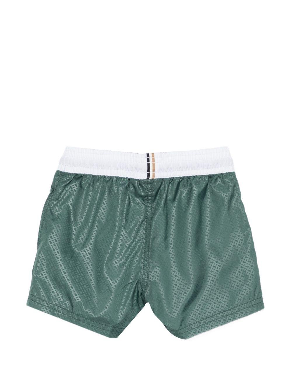 Costume per neonato Boss Kids verde con dettaglio logo - Rubino Kids