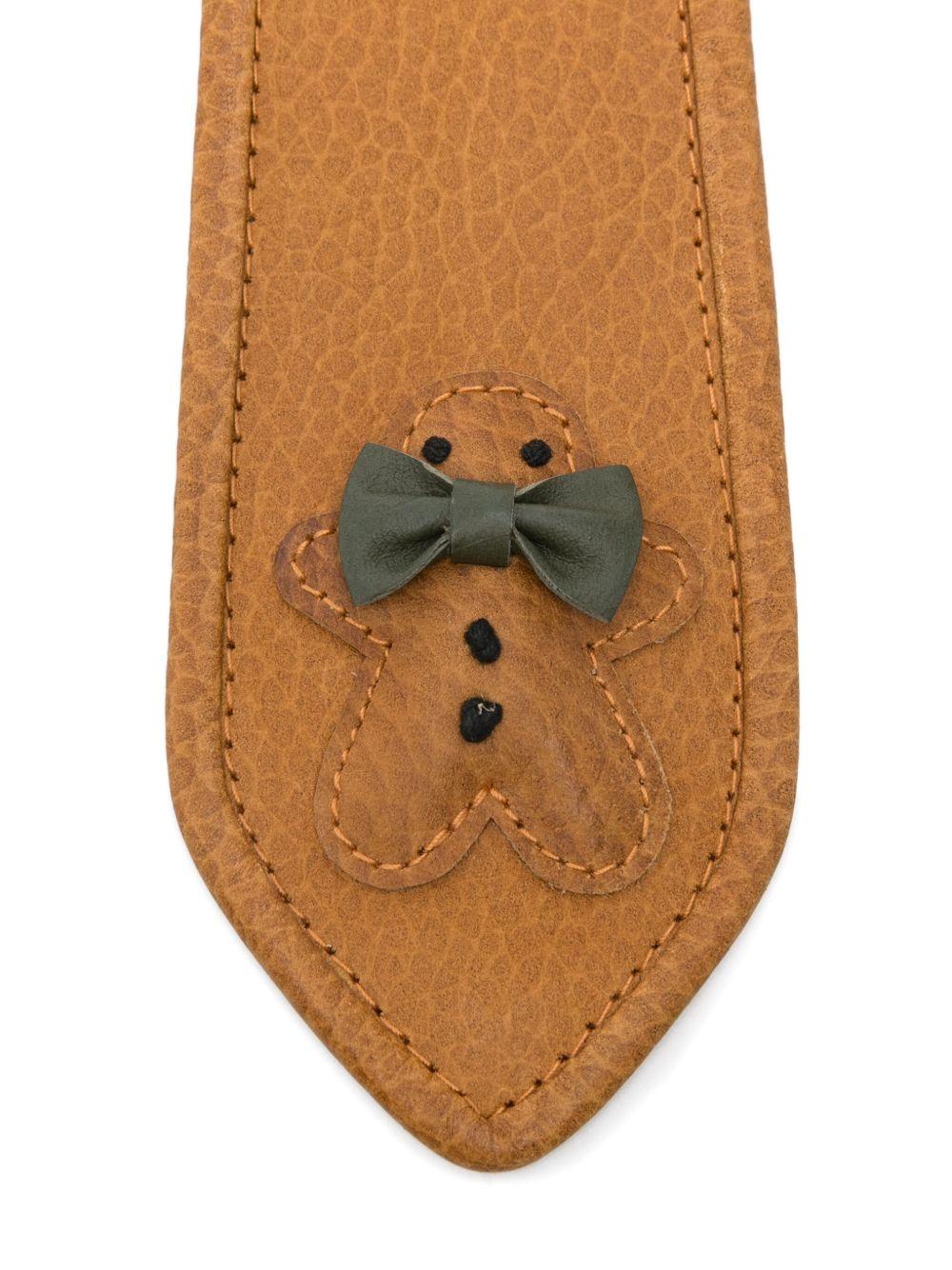 Cravatta per bambino Dosje marrone con decorazione a forma di biscotto pan di zenzero - Rubino Kids