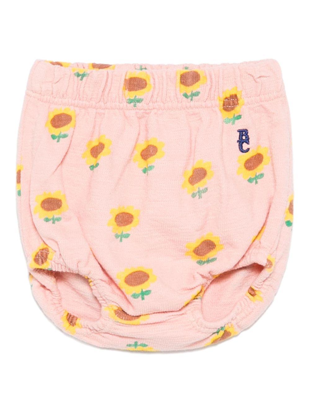 Culotte per neonata Bobo Choses rosa con stampa a fiori - Rubino Kids