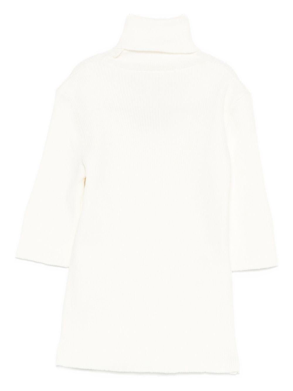 Dolcevita per bambina Elisabetta Franchi La Mia Bambina bianco con logo ricamato - Rubino Kids